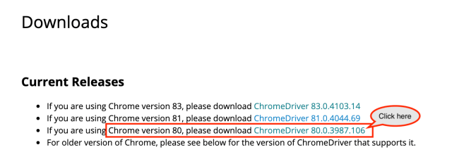 Download chromedriver 83